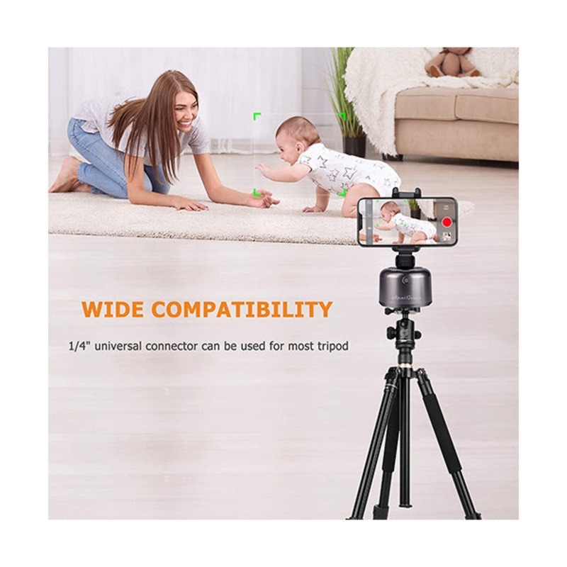 Apai Genie II – Auto Tracking Smartphone Holder – Handsfree Face Tracking Camera Stand – Smart Selfie Stick 360 Rotation for Live Stream, Videos and Photos