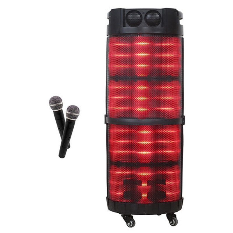 Conqueror Speaker with 12” woofer Microphones Bluetooth USB DJ Lights – S62