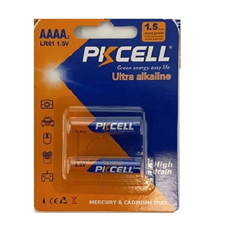 PKcell AAAA Alkaline Battery 1.5 Volt Pack of 2 for Household Items, Electronic Products LR61 – AAAA