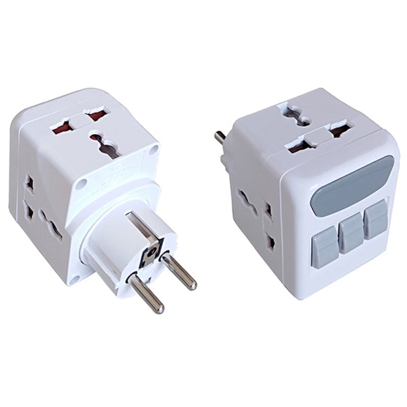 Conqueror 3 Plug Adapter Wall Tap Multiple Charging Station Overvoltage Protection – G156A