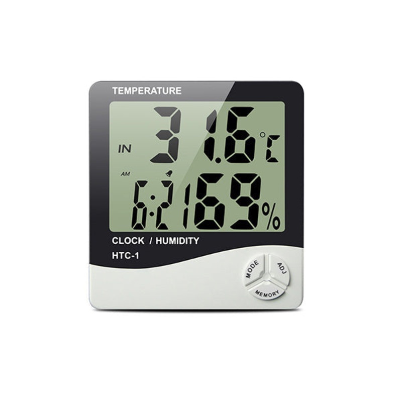 Digital Clock Thermometer Hygrometer Temperature and Humidity Monitor Alarm Weather Station – HTC-1