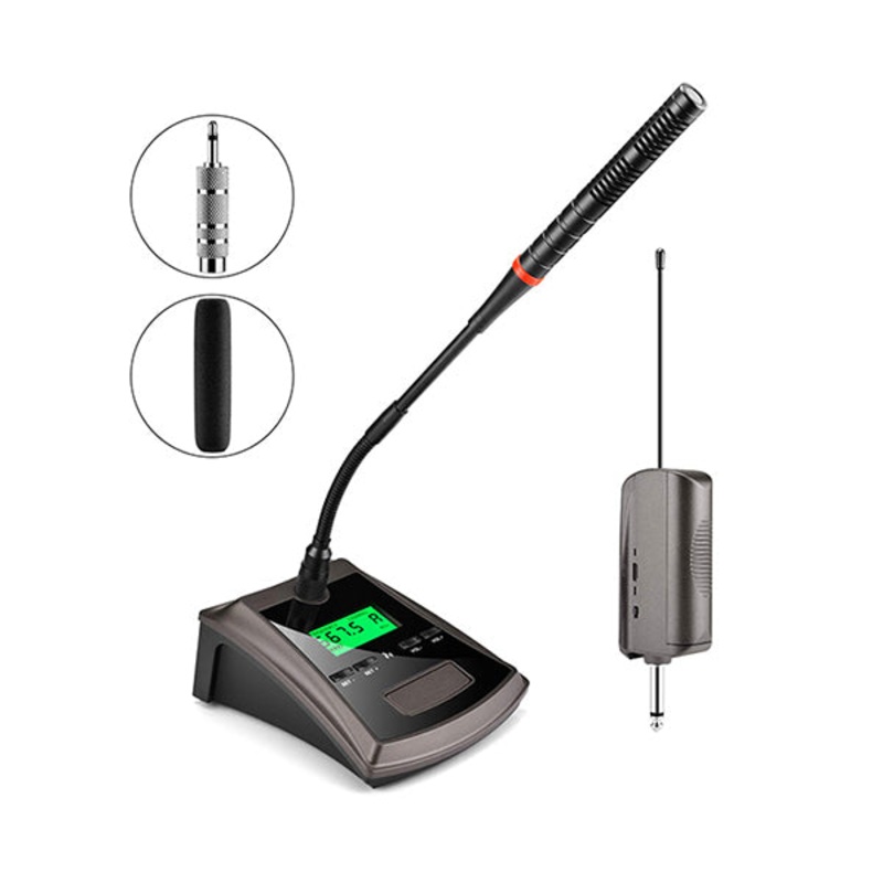Professional Wireless Microphone UHF Table Mic With 6.5” Connection for Conferences – RCF01