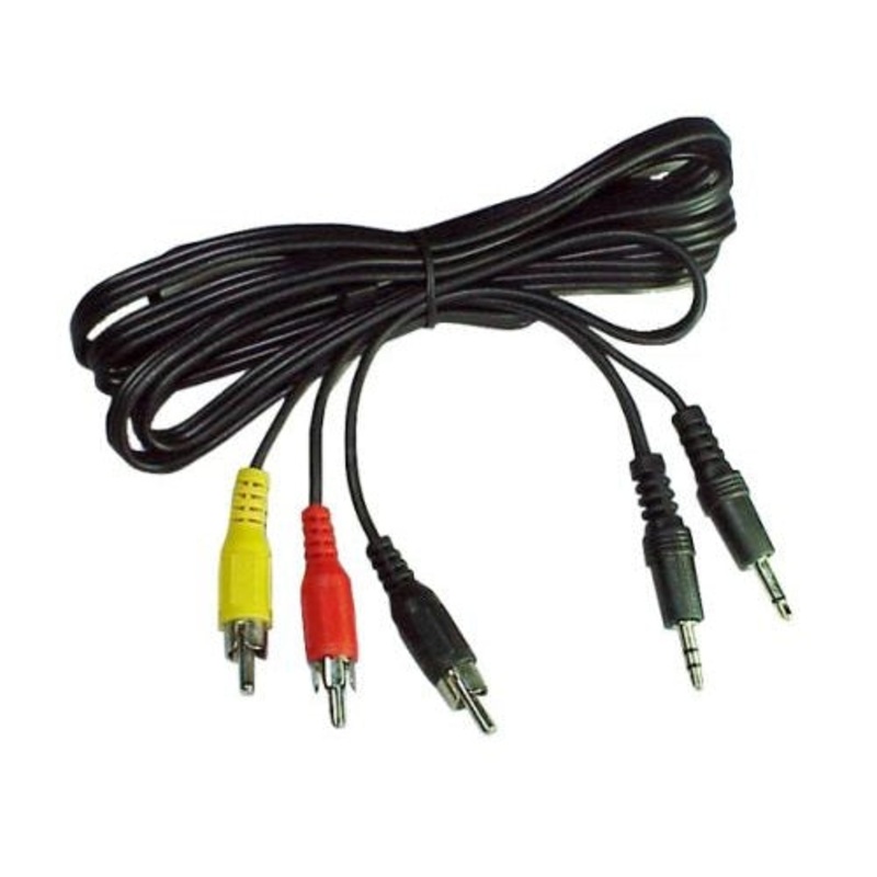 Conqueror Cable for VCD 3.5 Inches Audio and 3.5 Inches Video to RCA 1.8 Meter – C51