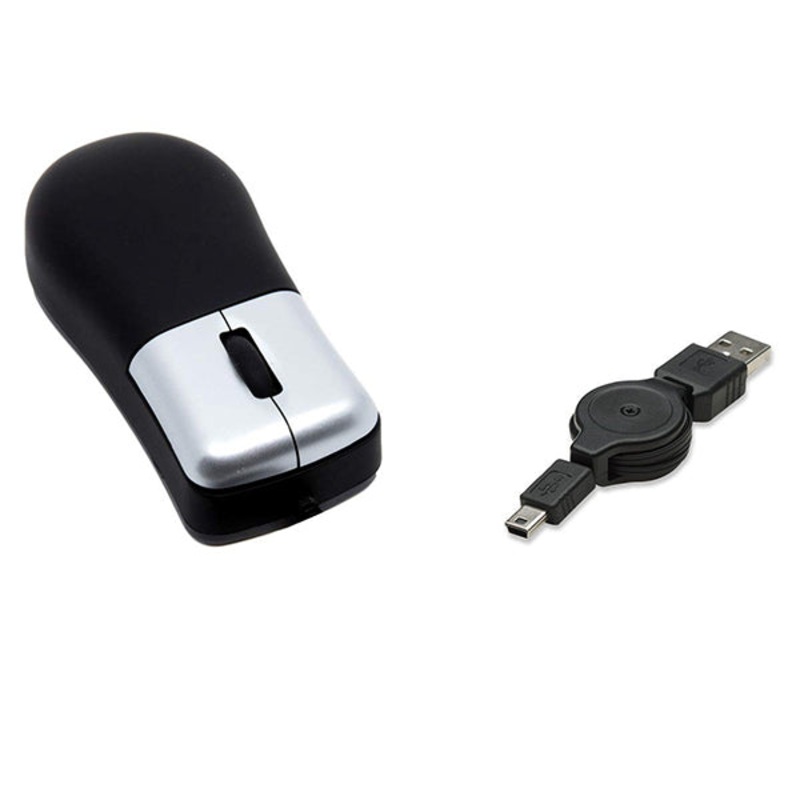 Conqueror Retractable USB Wired Optical Mouse 3 Buttons – 2112