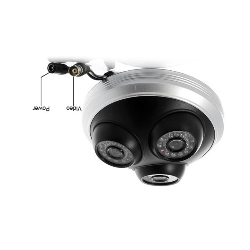 Conqueror Security CCTV Bullet Camera 3-in-1 360 Degree Dome Indoor Surveillance Camera with IR Night Vision and Aluminum Metal Housing – TDQ001