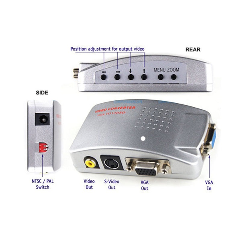 VGA to S-Video / BNC Video Female to Female PC Converter Adapter with BNC – G169