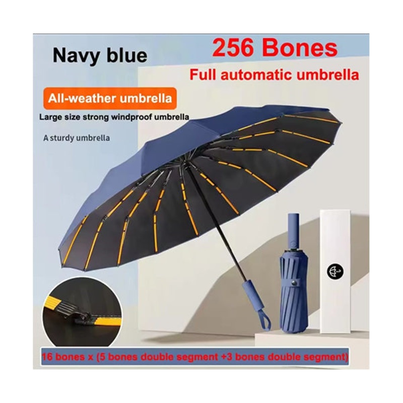 256 Bones Super Windproof Strong Umbrella Stormproof