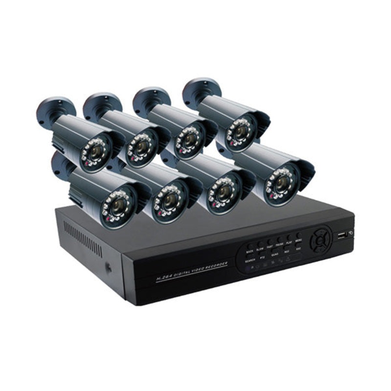 Conqueror 8 Channel DVR Security CCTV Kit Camera System Waterproof Outdoor Surveillance Camera with Motion Detection, Audio, and 500 GB HDD – 003A