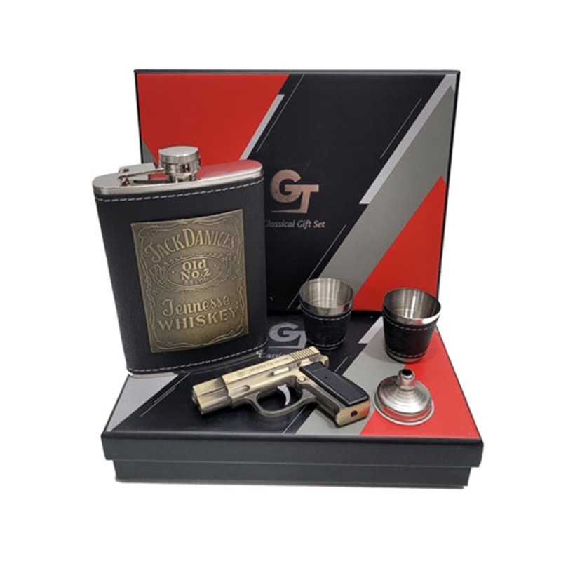 Hip Flask Set- Jack Daniels – BK – 16123
