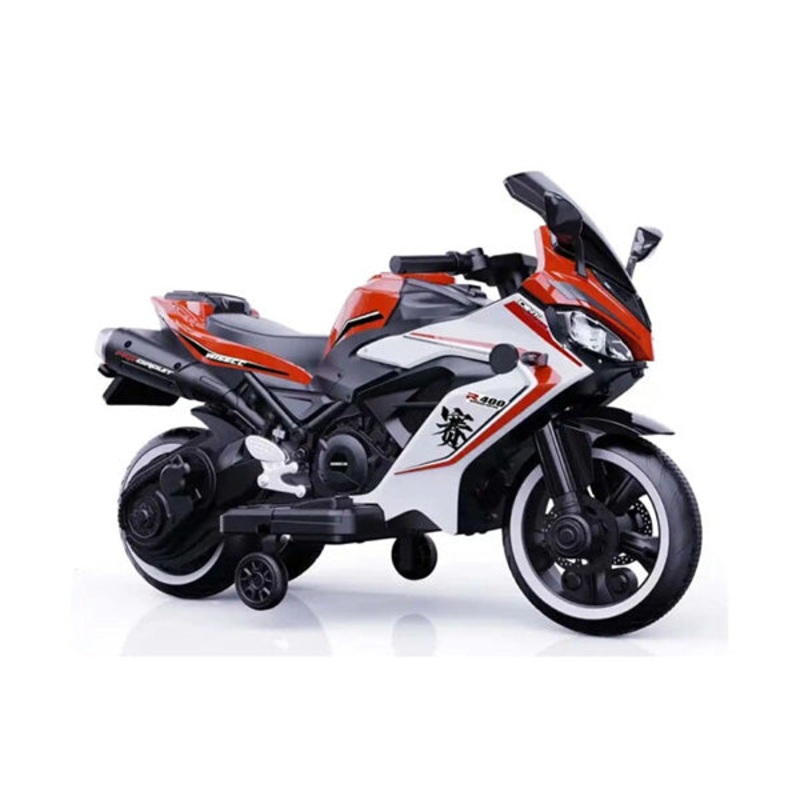 Kids Ride on Motorcycle, w/ Training Wheels, Head Light, Music TK-400