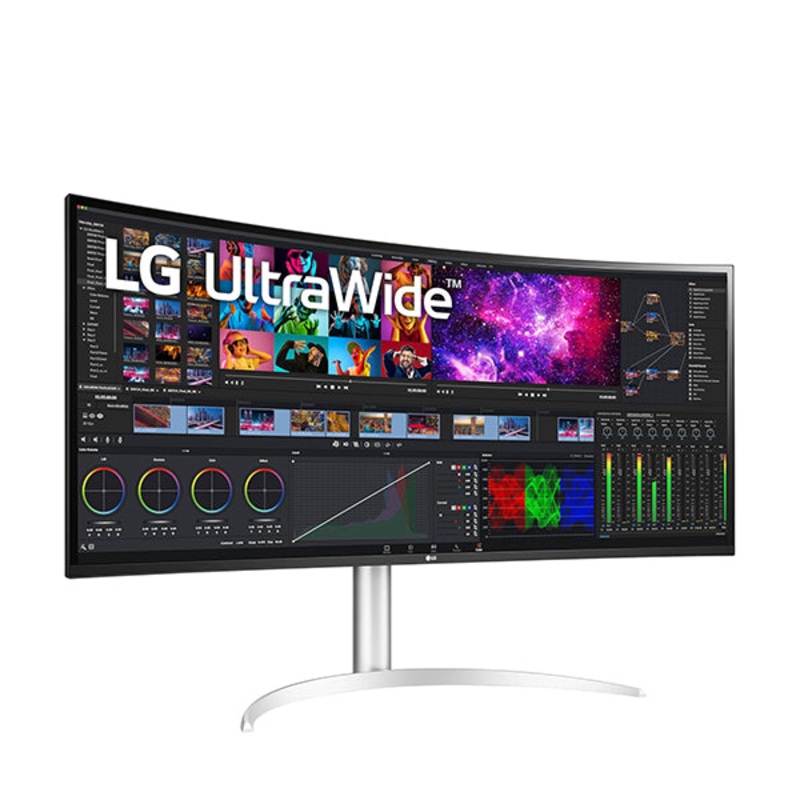 LG 40WP95C-W 40 UltraWide Curved WUHD (5120 x 2160) 5K2K Nano IPS Display, DCI-P3 98% (Typ.) with HDR10, Thunderbolt 4 with 96W PD, 3-Side Virtually Borderless Design Tilt/Height/Swivel Stand