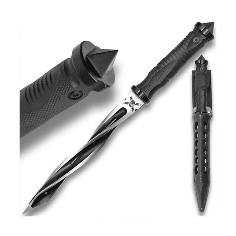 M48 Cyclone Knife Dagger Tri-Edged Spiraling Dagger Knife with Custom Vortec Sheath Tactical Knife Self Defense Tools Self Defence Camping Knife Sword
