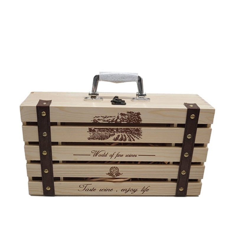 Wood Wine Box – 2 Bottles – 16117