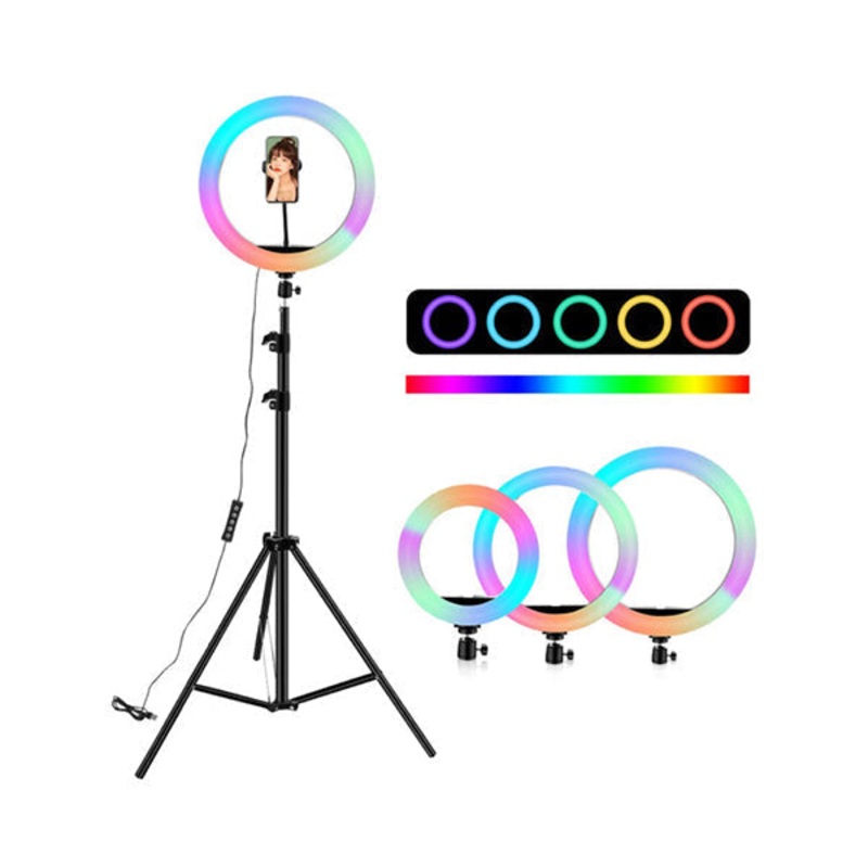 26cm RGB LED Selfie Ring Light With 2.1m Stand