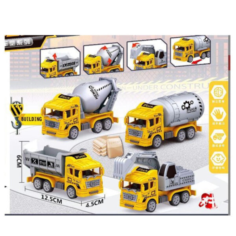 4 Pcs Toy Car Pull Back Function