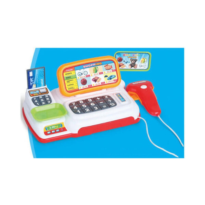 Cash Register Set Pretend Kids Toys Machine Supermarket