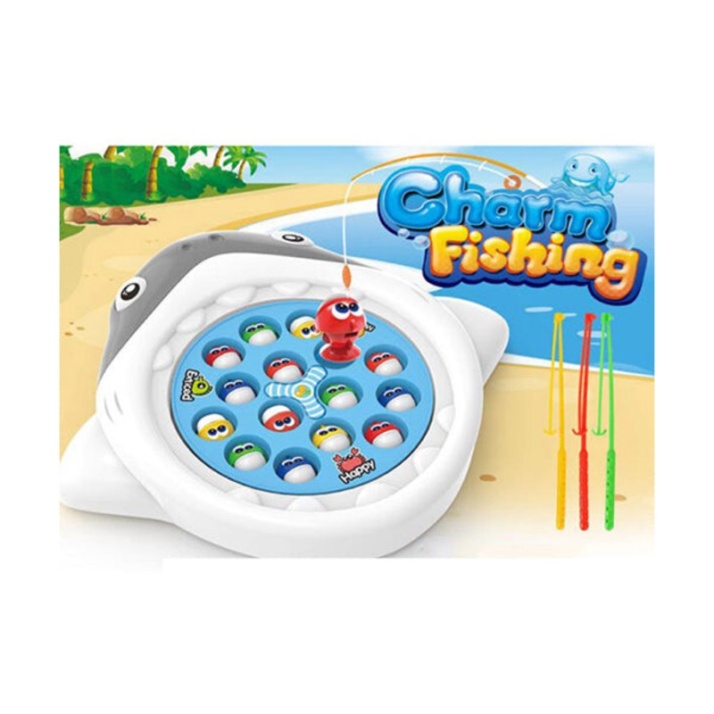 Charm Fishing Game 15 Fish with 3 Rod with Music