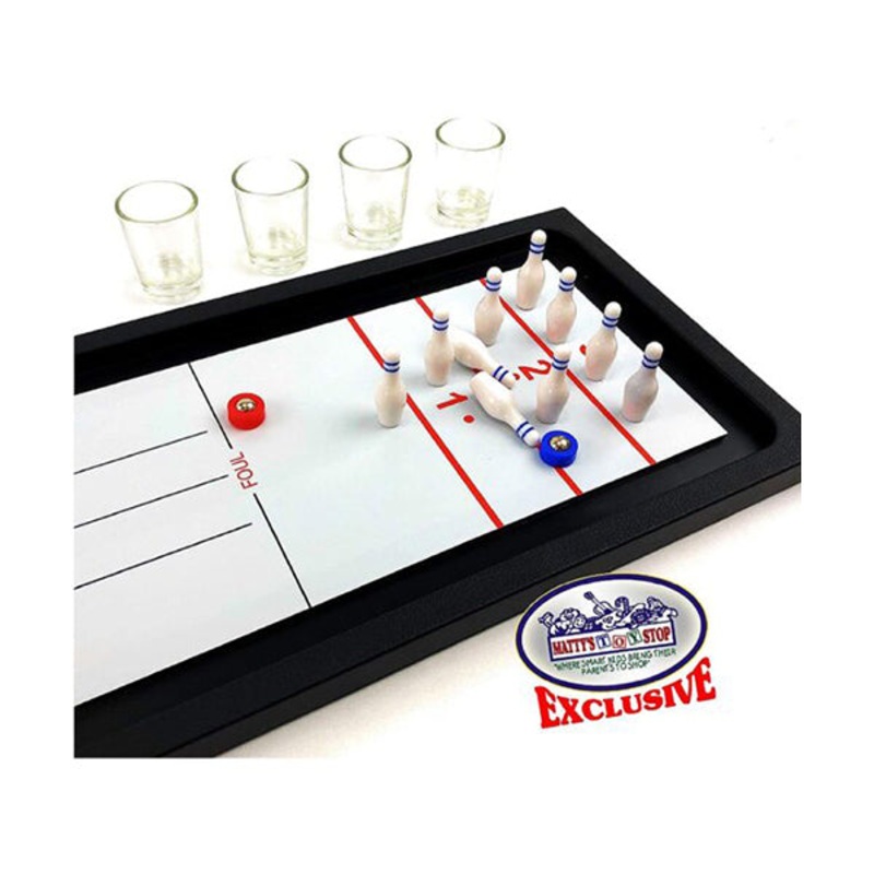 2-in-1 Bowling & Shuffleboard, Shot Glass Drinking Game – 95825