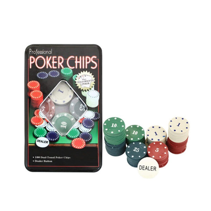 Cool Gift 100Pcs Poker Chips In Tin Box – 88049