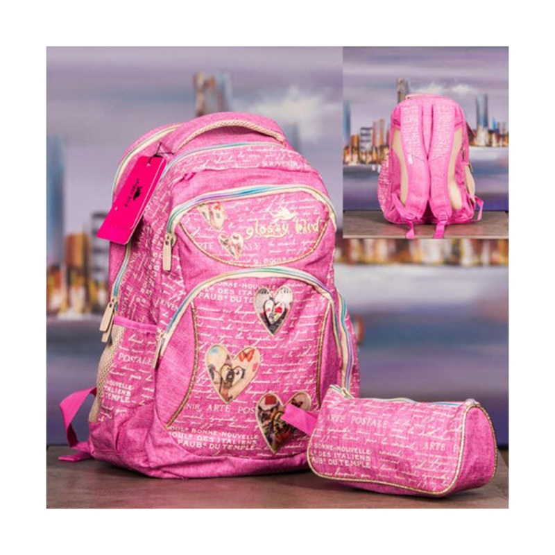 Cool Glossy Bird, School Bag|Rose|Brand New