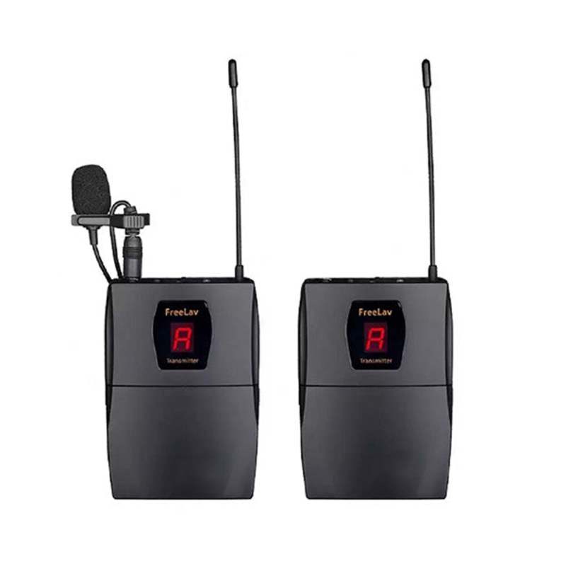 FreeLav UHF Wireless Recording Microphone System for DSLR Cameras, Smartphones – UWM18