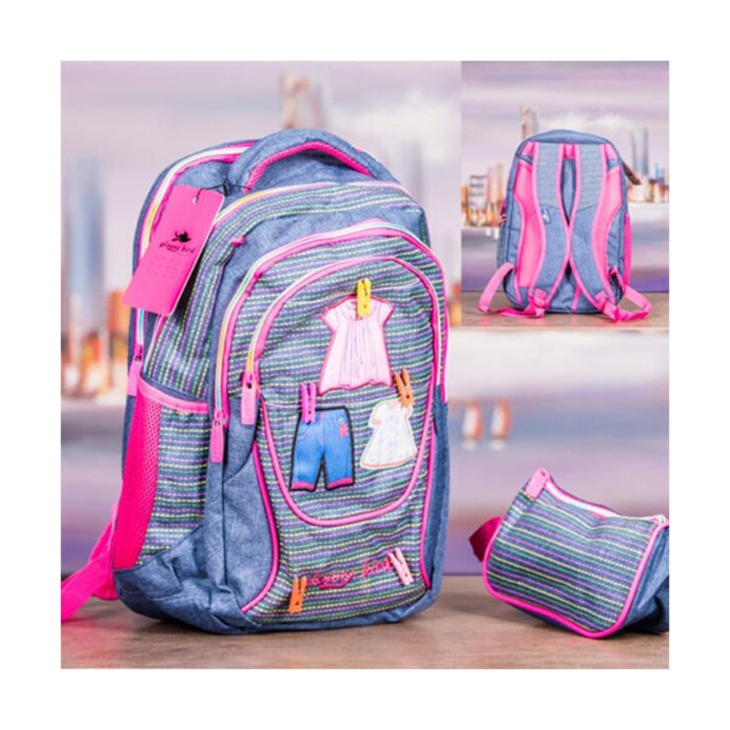 Glossy Bird, School Bag 87116|Blue|Pink|Brand New