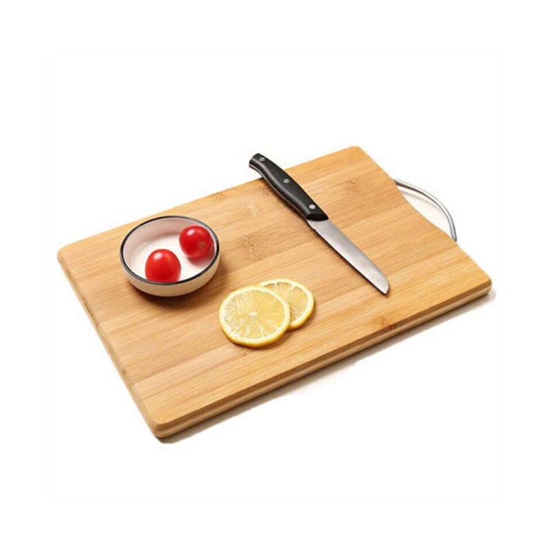 High-quality Bamboo Cutting Board With Metal Handle Rectangular – Large