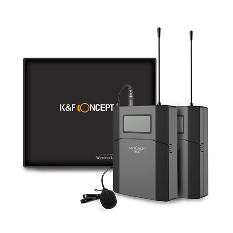 K&F Wireless Lavalier Microphone System for DSLR Camera Smartphone Tablet and More – M8