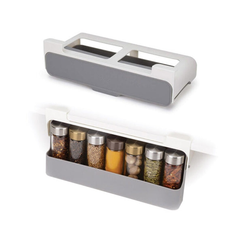 Under-Shelf Spice Rack, Kitchen Organizer With 7 Jars
