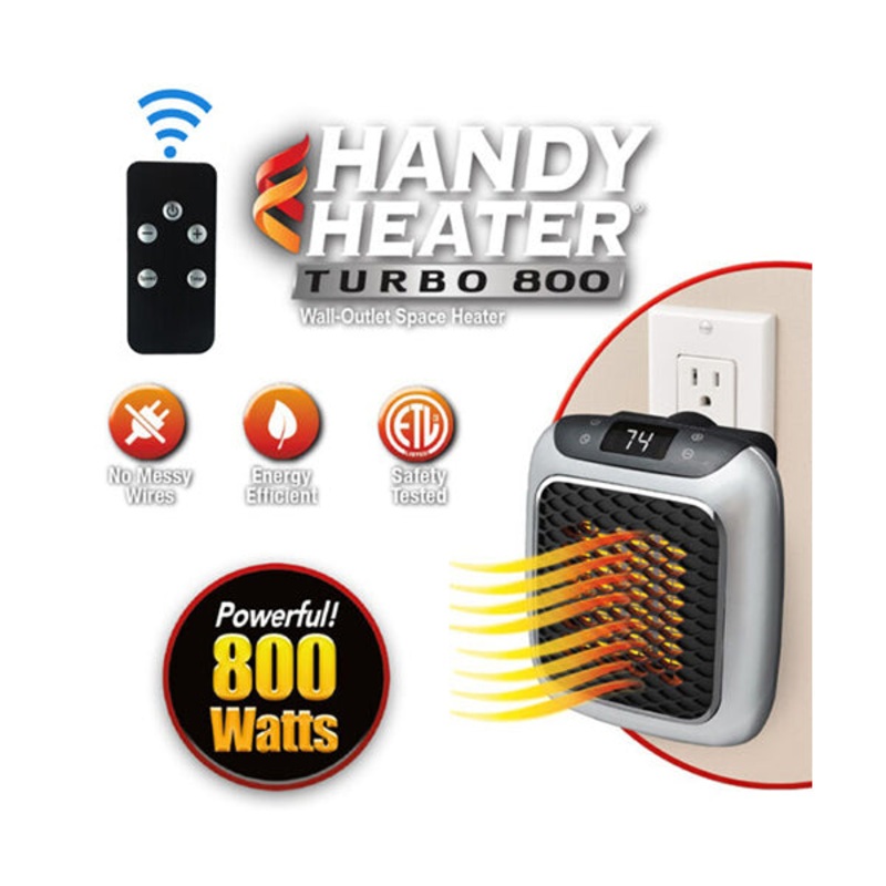 Wall-outlet Handy Heater 800Watts 2.7A Max