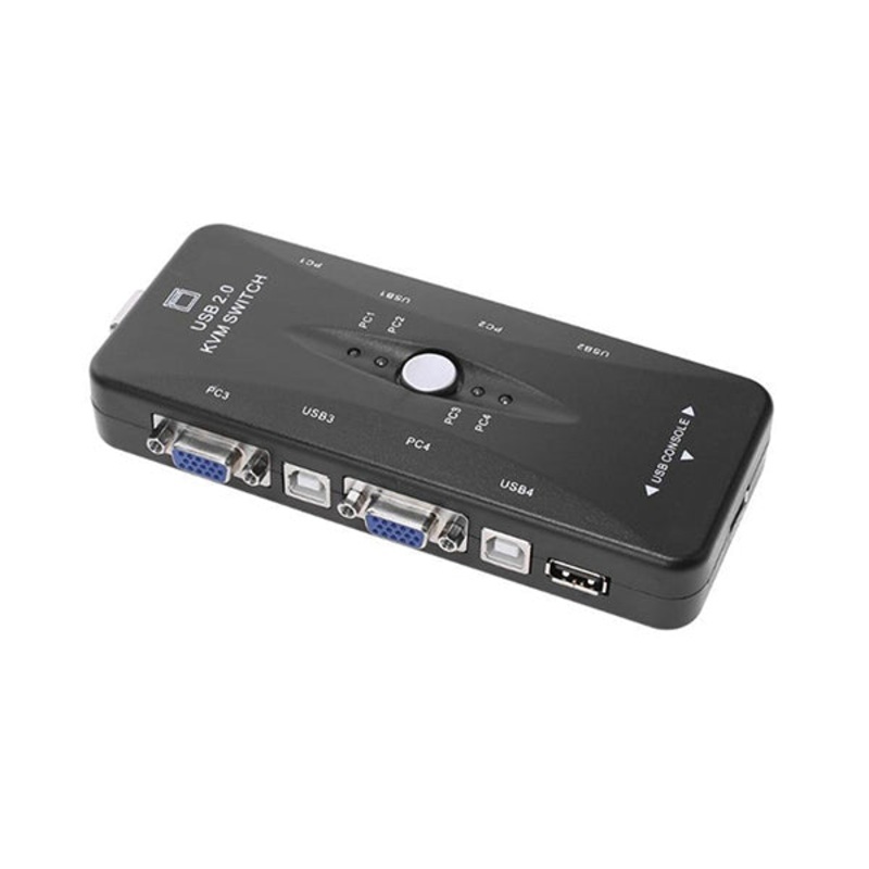 Conqueror KVM Switcher 4 Port USB Connects and Controls 4 PCs – G186A