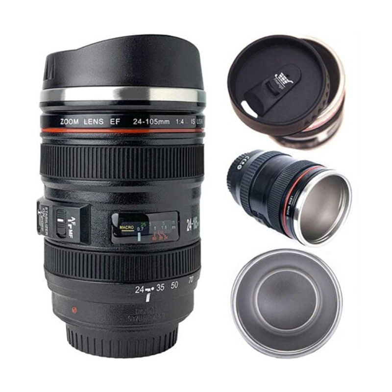 Cool Gift, Camera Lens Thermos Coffee Mug with Lid – 91700