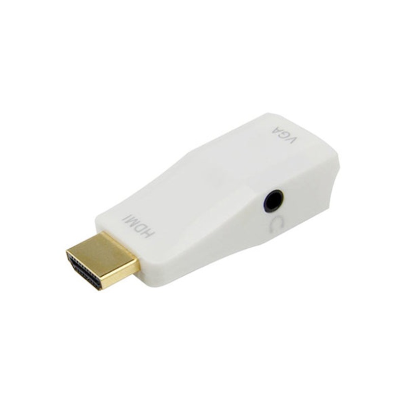 HDMI to Mini VGA Male to Female Converter for Computer, Desktop, Laptop, PC, Monitor, Projector, and More with Audio – G189