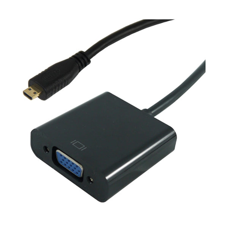Micro HDMI to VGA Male to Female Converter for Computer, Desktop, Laptop, PC, Monitor, Projector, and More with Audio and Power- G191