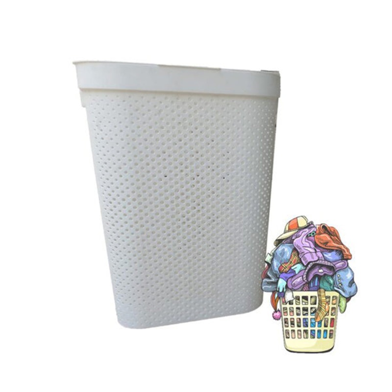 Deluxe Plastic Laundry Basket With Lid – Size Small – 96855