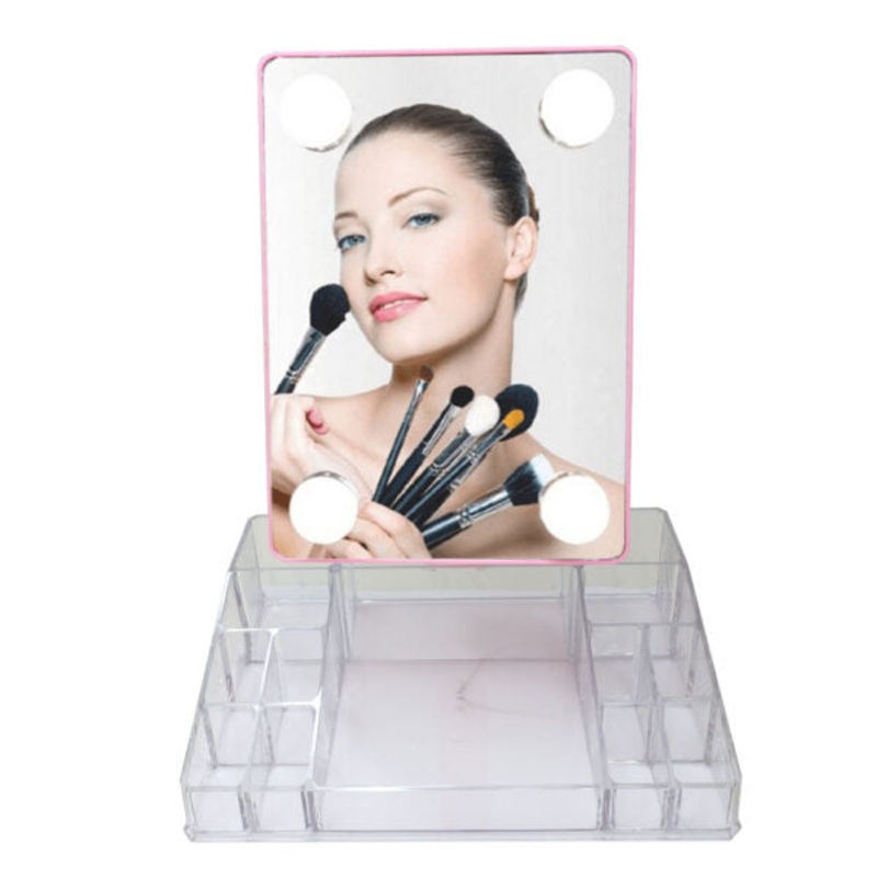 Lighted Mirror with Acrylic Cosmetic Organizer – 96051
