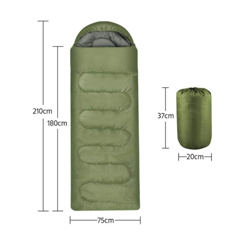 Polyester Outdoors 4 Seasons Individual Sleeping Bag (L180+30 X W75) Cm (L180+30 X W75) CM – 10110