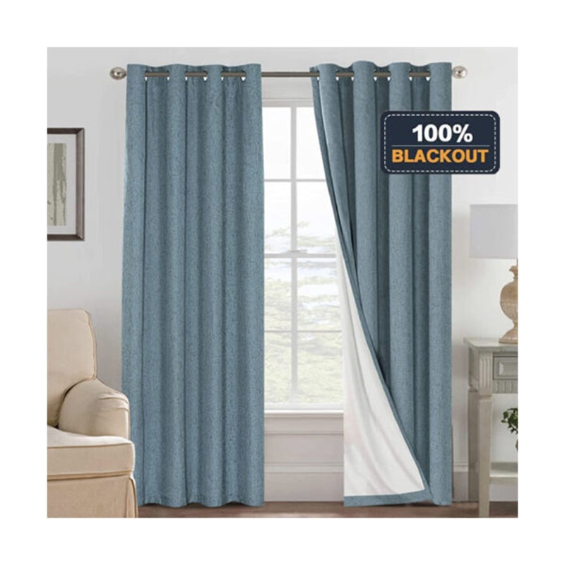 Blackout Curtains 140x240cm, Textured Linen Look