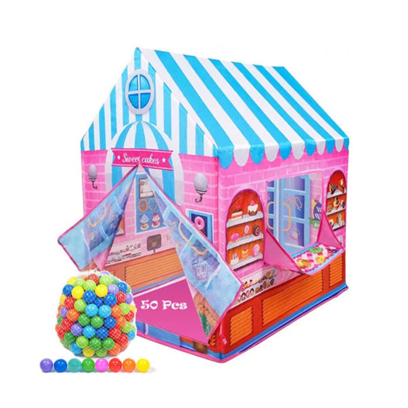 Candy House, Tent Play House for Kids With 50Pcs Colored Ball – 98178