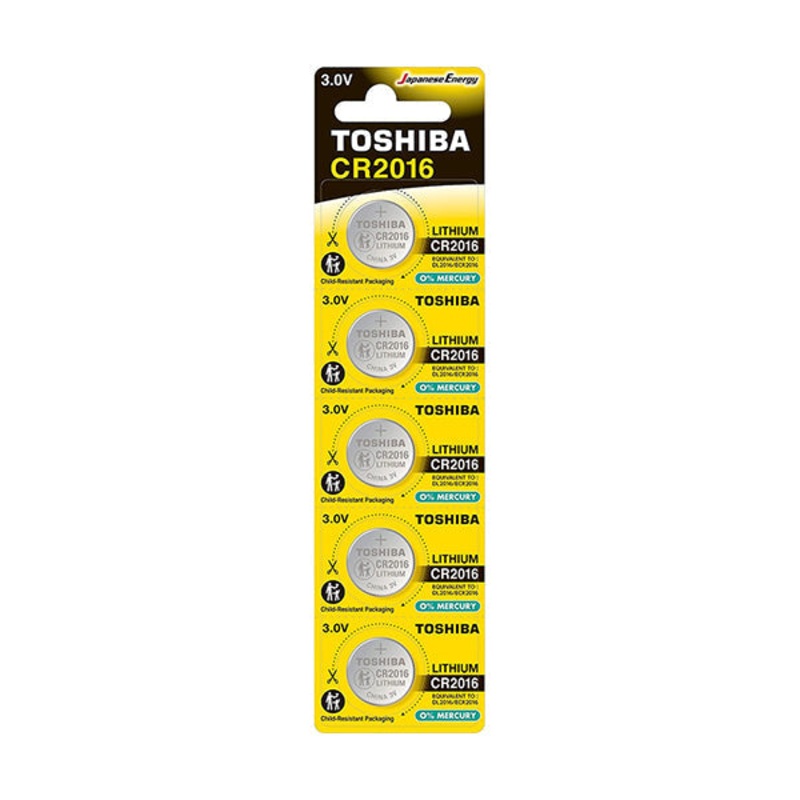 Toshiba CR2016 3V Lithium Battery 5 Pieces  BP-1C