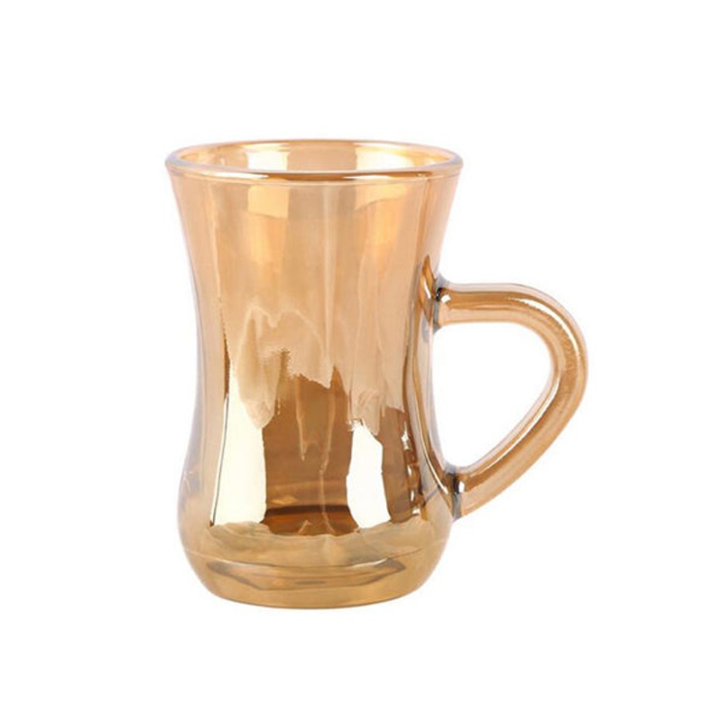 6 PCS Gold Turkish Tea Glasses Set – 97843