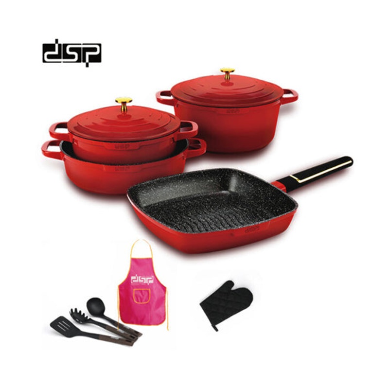 DSP CA013-S01, 9 Pcs Deluxe Non-stick Casserole Cookware Set – CA013-S01-R