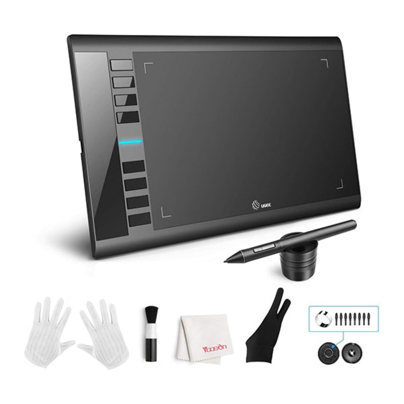 UGEE M708 Drawing Tablet, Graphics Tablet with Pressure Pen Stylus, 8 Hotkeys, 10 * 6-inch Drawing Area, Art Tablet for Artist, Easy to Use, Drawing Pad for Win11/10/8/7, Mac OS, Chrome OS PC Laptop