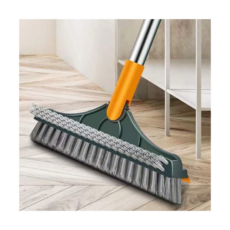 3-in-1 Floor Scrub Brush with Squeegee, Double Brush – 10852