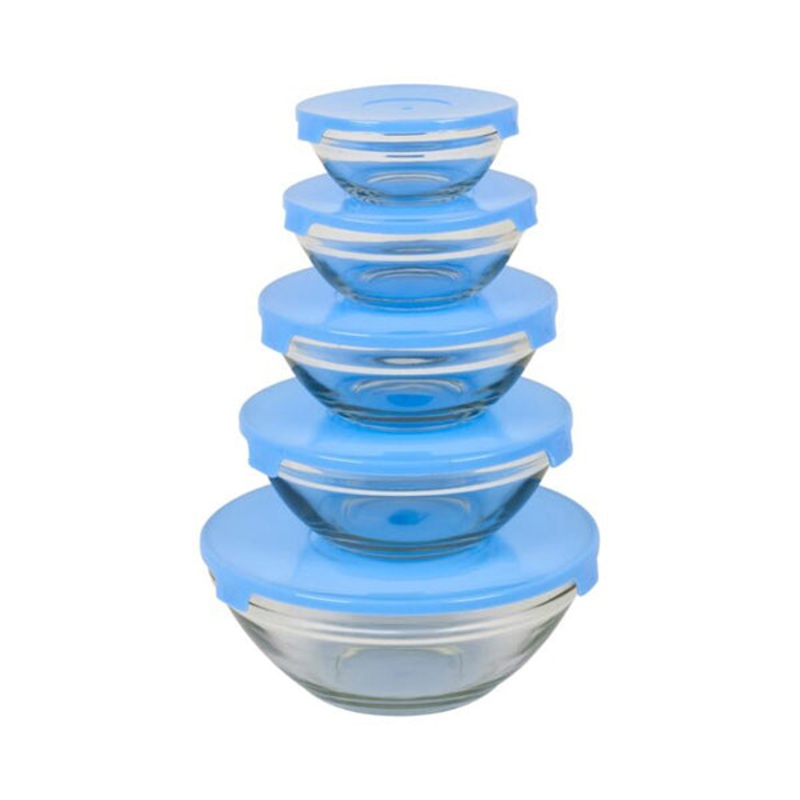 5pcs Glass Bowl Set – 93101|Blue|Green|Red|Yellow|Brand New