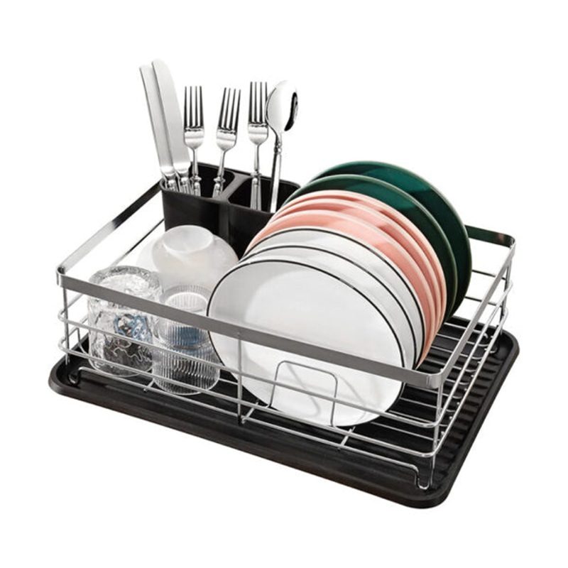 Dish Drainer Rack with Cutlery Holder and Drip Tray – 11046