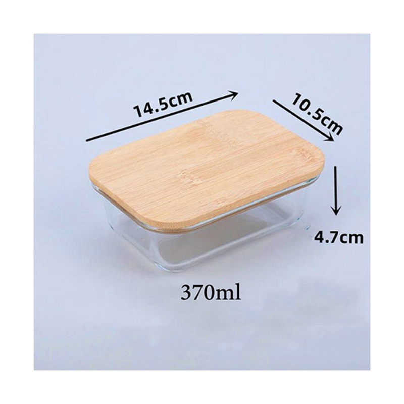 Food Storage Container Glass with Bamboo Lid – 10406, Available in Many Sizes