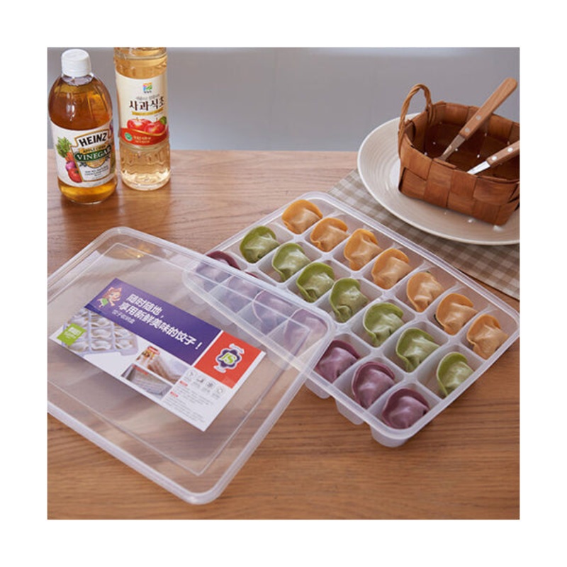 Freezer Box Single-layer Cover Plastic Transparent Dumpling Box – 95014