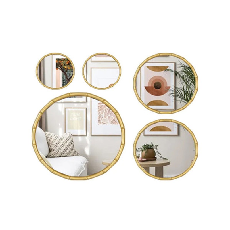 Gold Mirror Wall Hanger Set Of 5 Pcs HB-Y48-5 – 98664