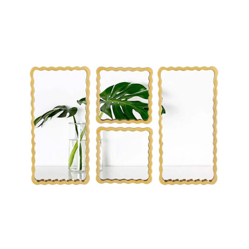 Gold Rectangle Bamboo Design Mirror Set of 4Pcs, HB-60-4 – 98666